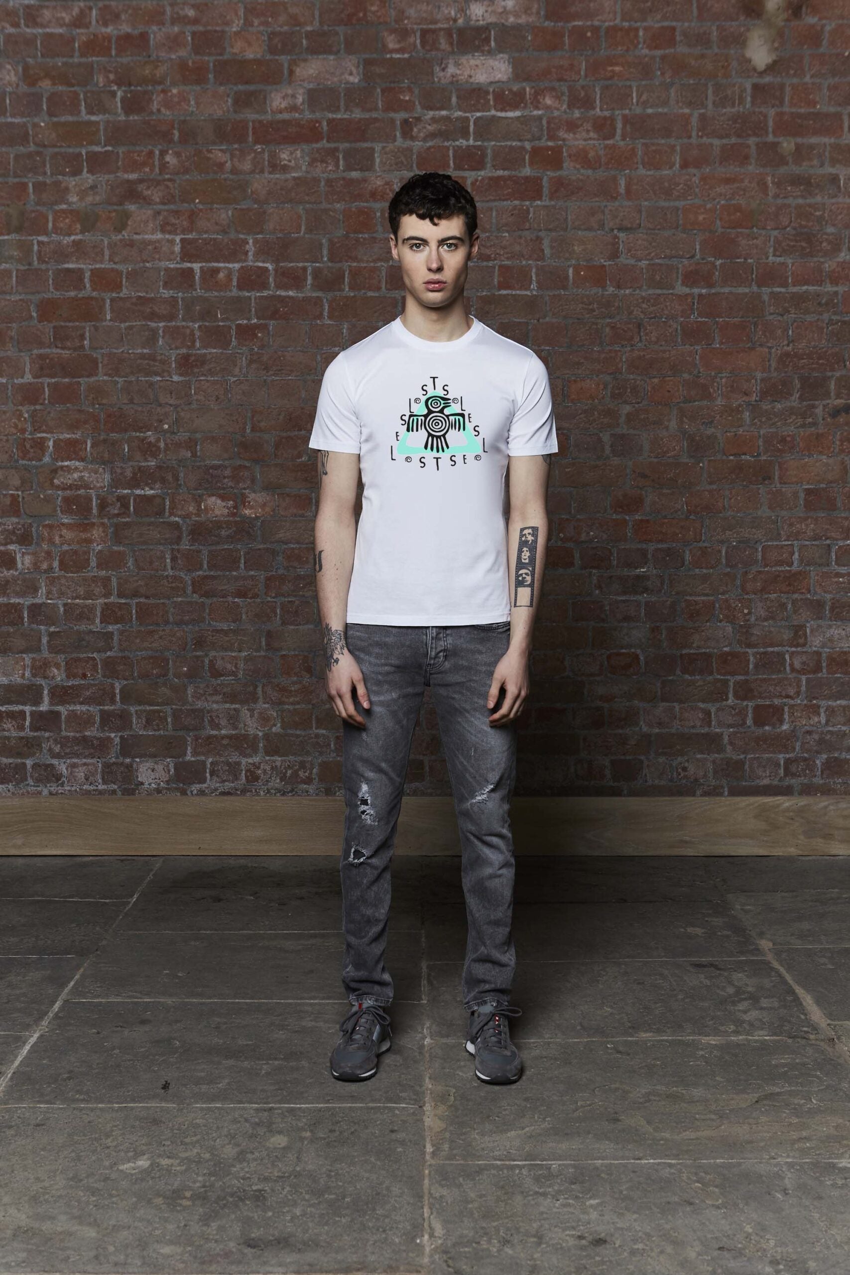 Aztec Blue White T-Shirt (Black Label)