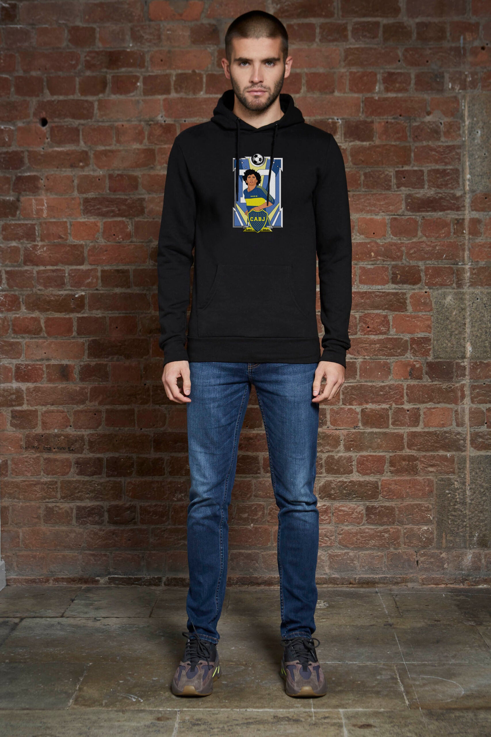 Black Maradonna Animated Hoody