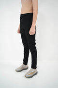 Kids Black Nylon Track Pants