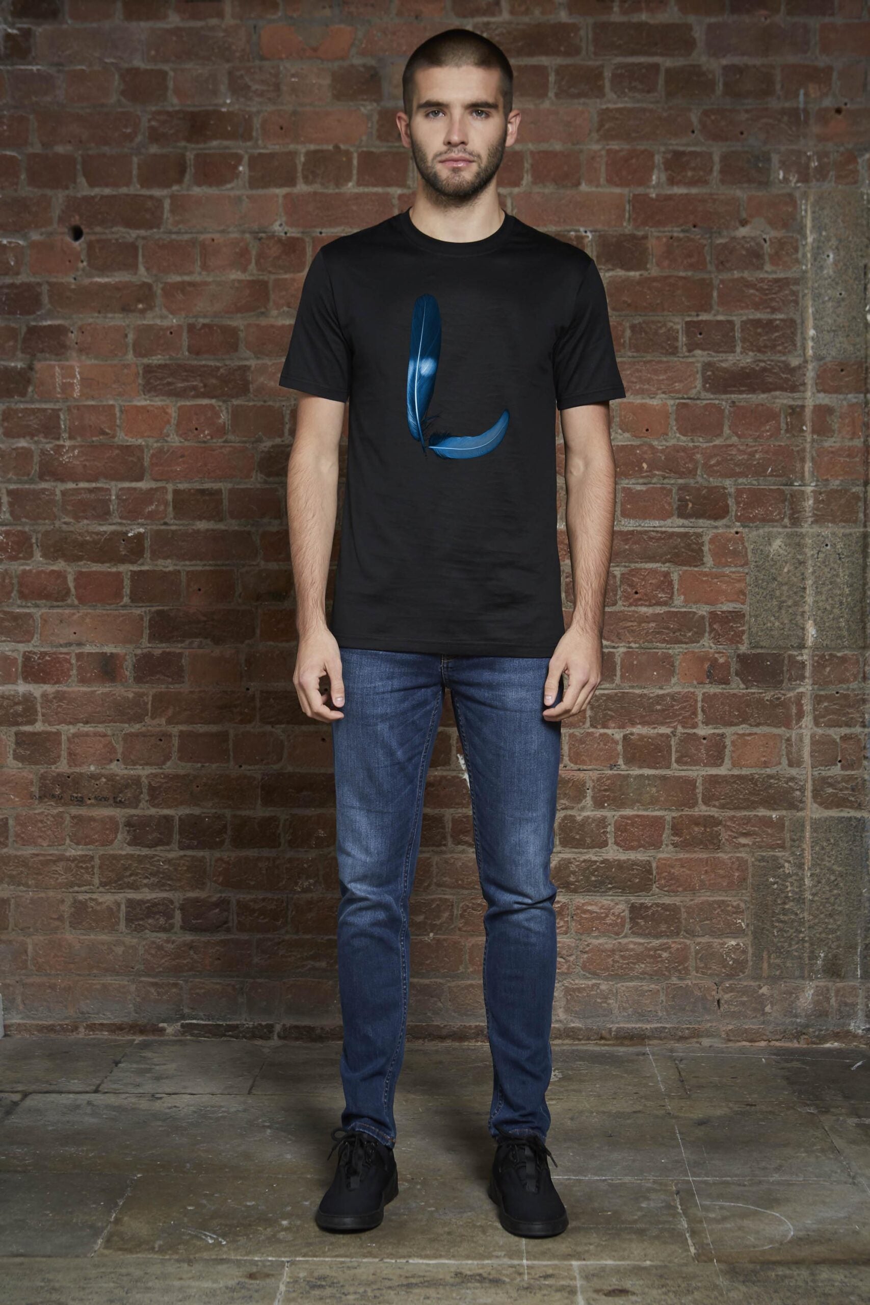 Feather Black T-Shirt (Luxury Range)