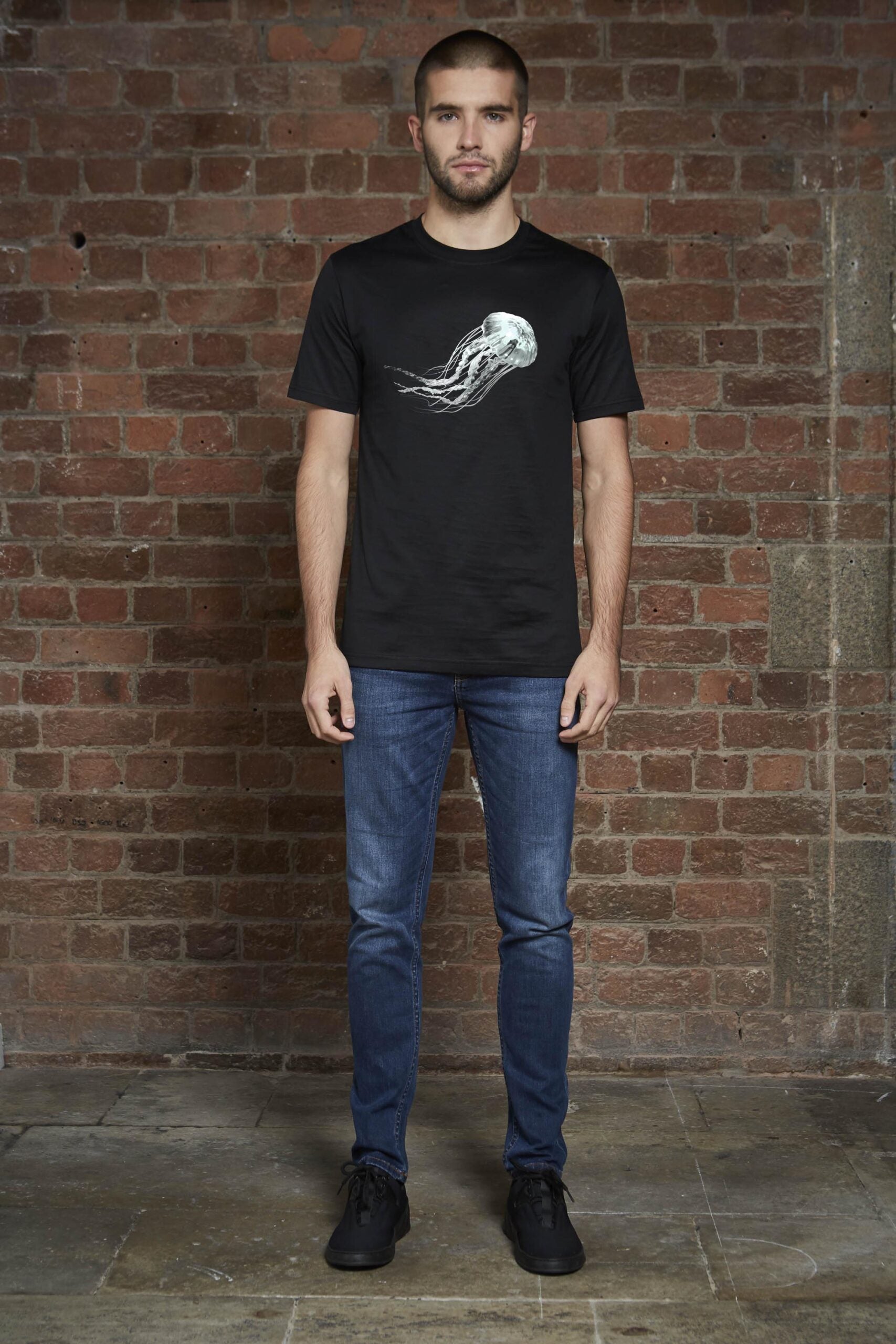 White Jellyfish 2.0 Black T-Shirt (Luxury Range)