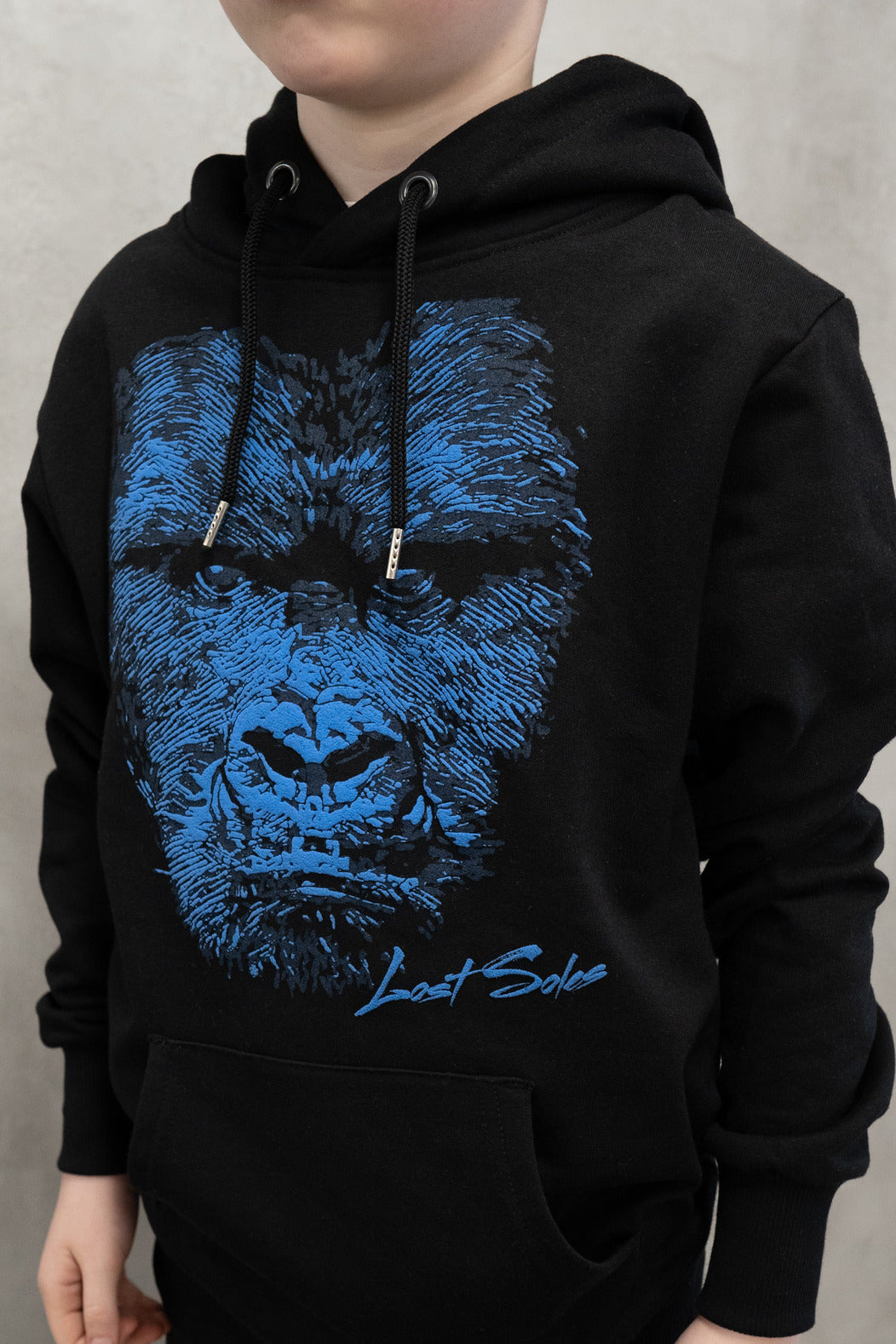 Kids Dazzling Blue Gorilla Hoody Black
