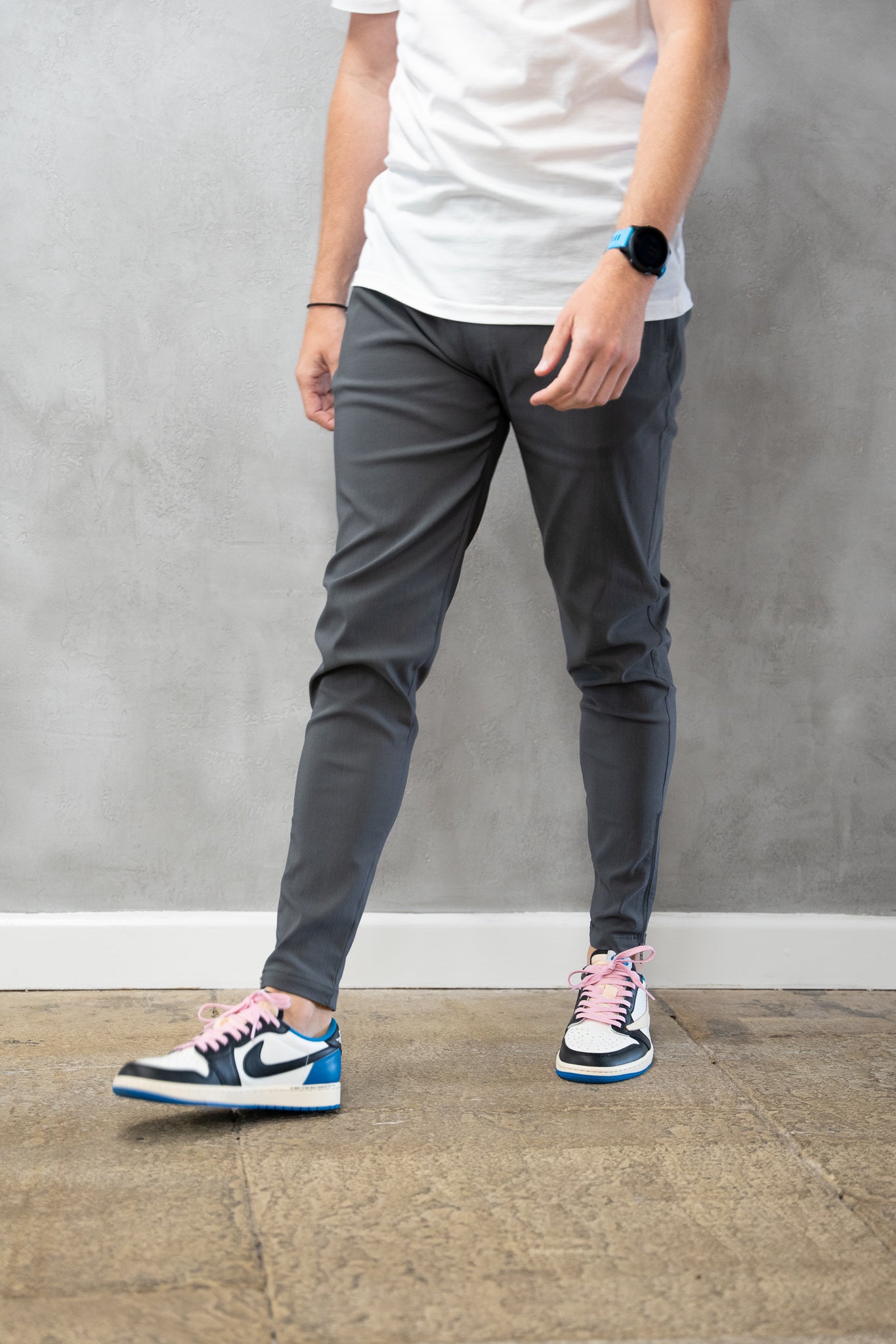 Kids Grey Nylon Stretch Pants