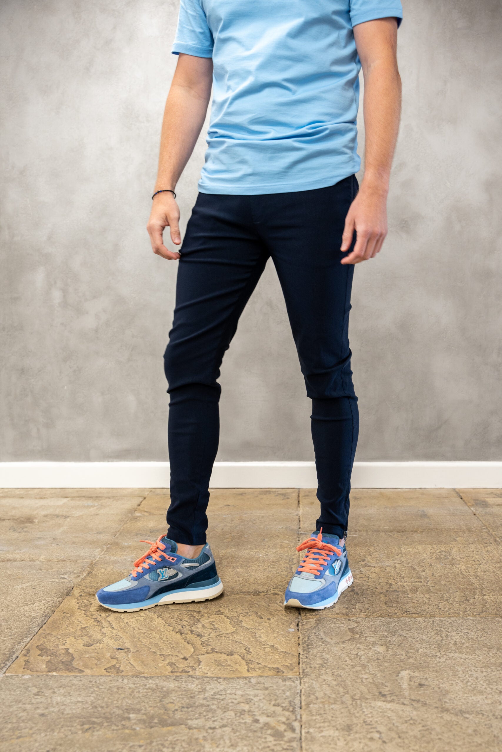 Kids Navy Nylon Stretch Pants