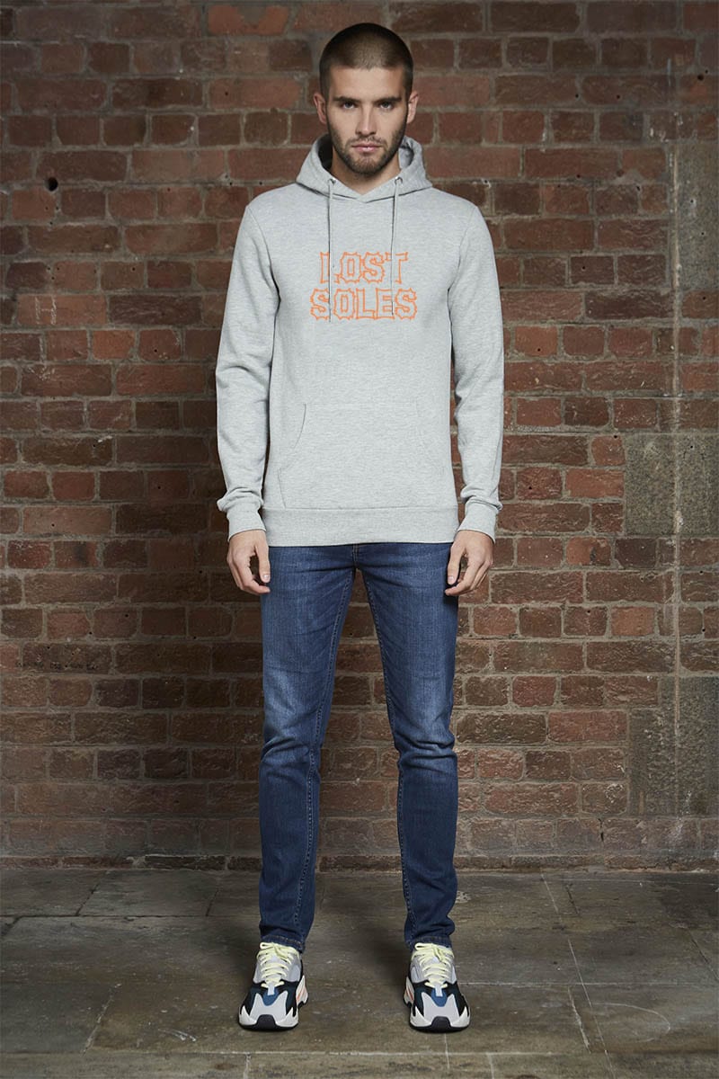 Embroidered Logo Grey Hoody