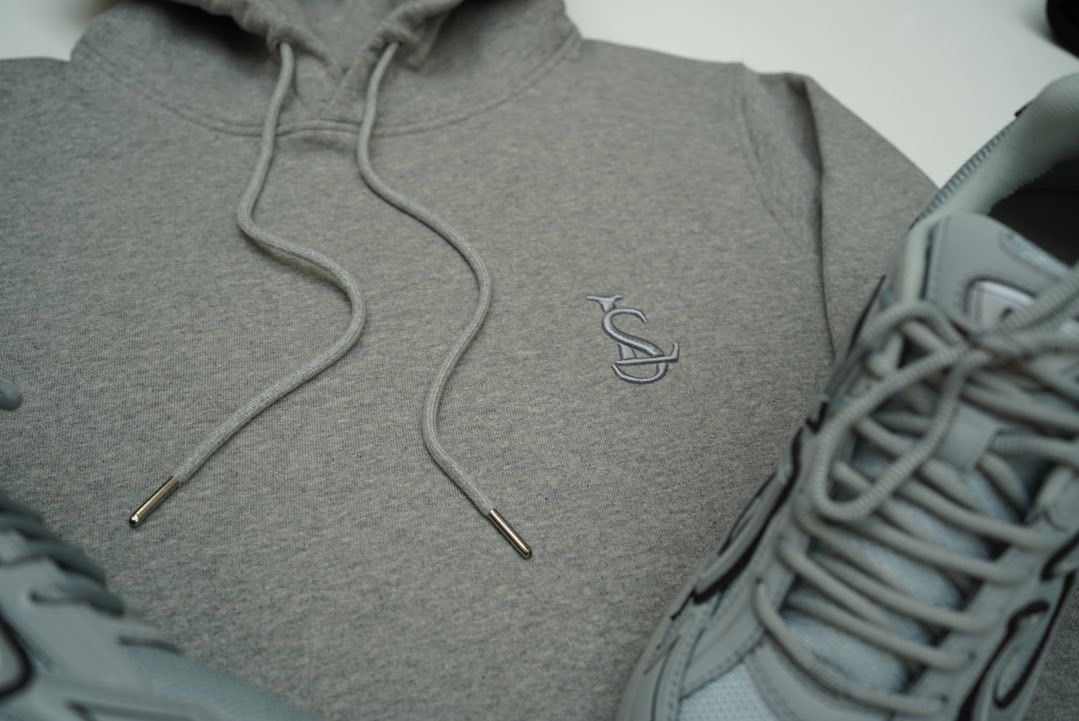 Embroidered Grey LS Hoody