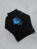 Black hoodie  (indigo blue Rose)