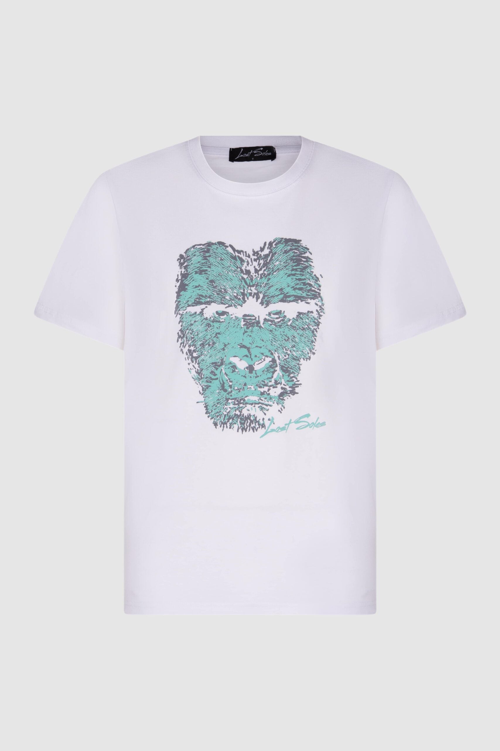 Mens Turquoise Gorilla Tshirt White (Black Label)