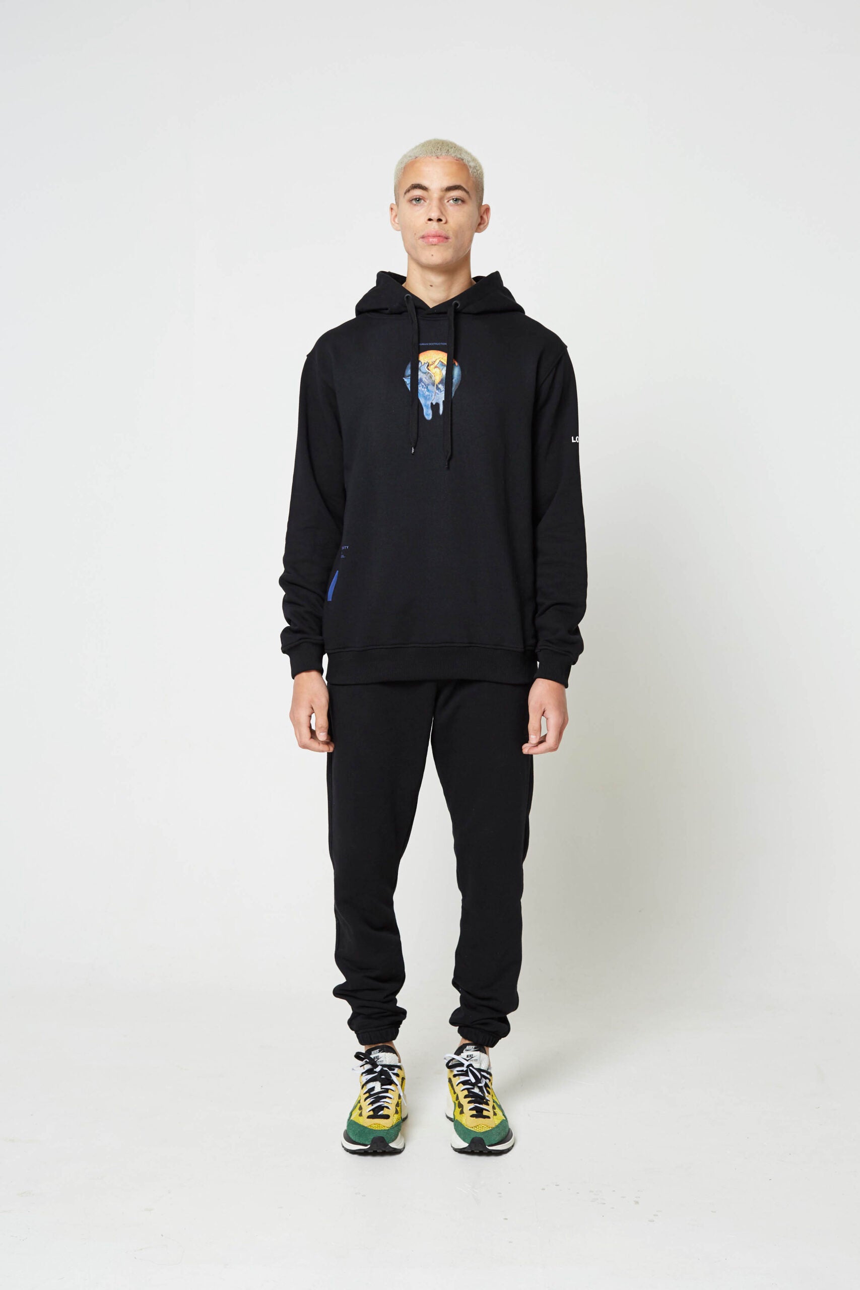 Black Human Destruction Oversized Hoody