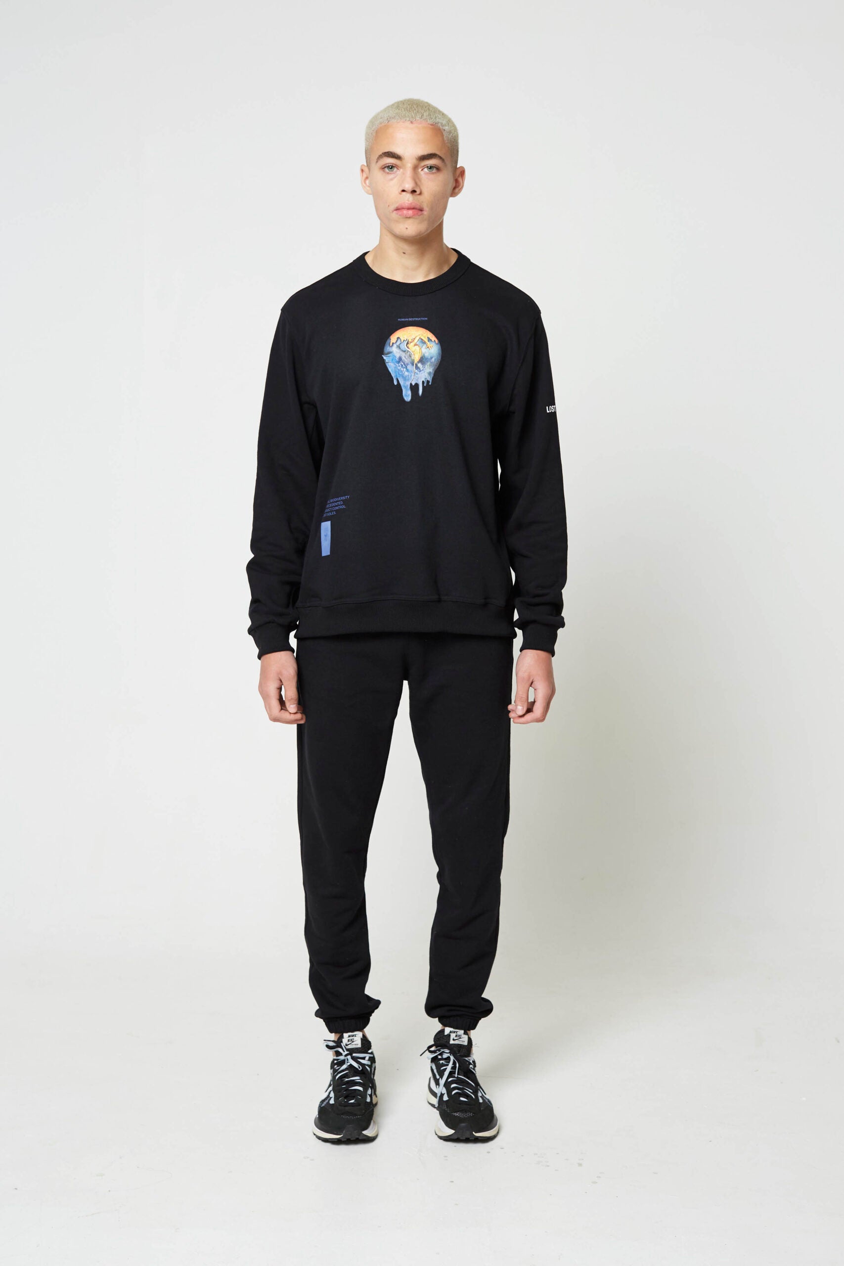 Black Human Destruction Oversized Jumper