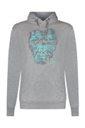 Mens Turquoise Gorilla Hoody Grey