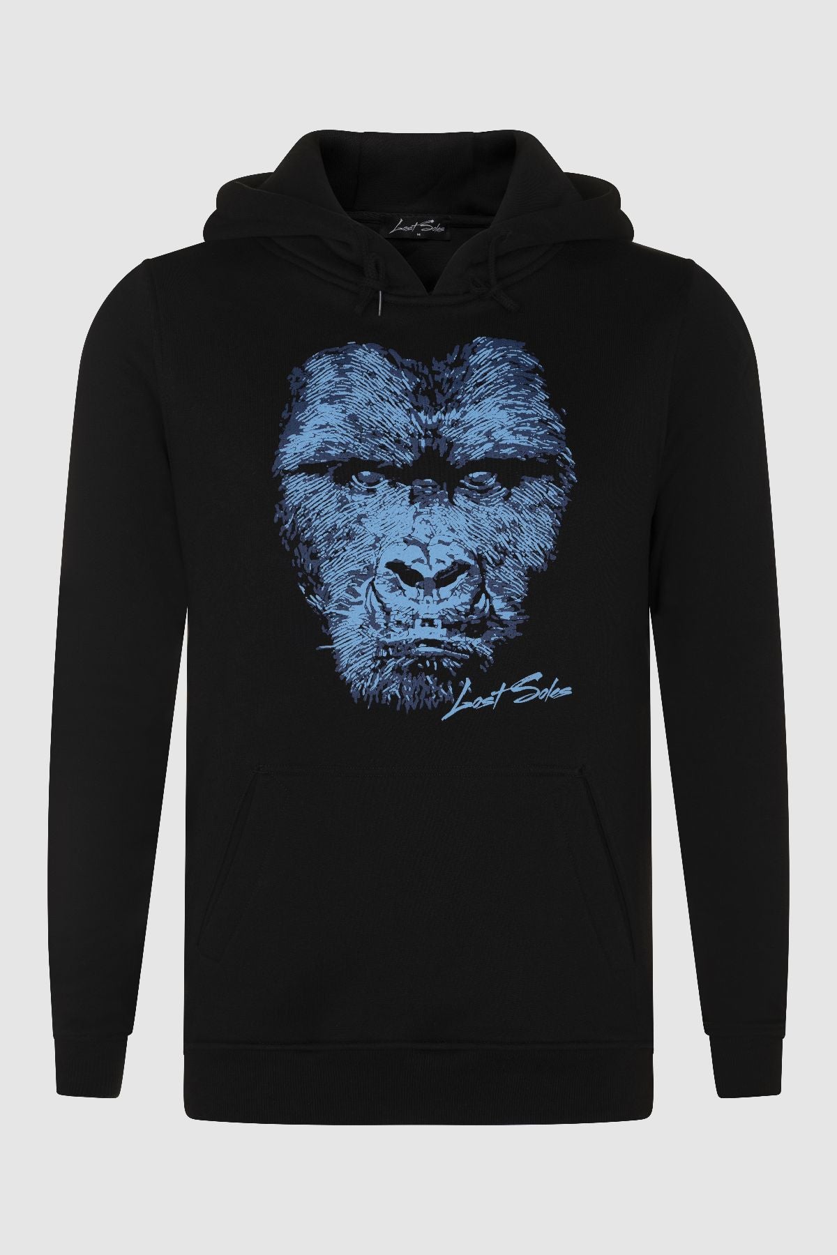 Mens Steel Blue Gorilla Hoody Black