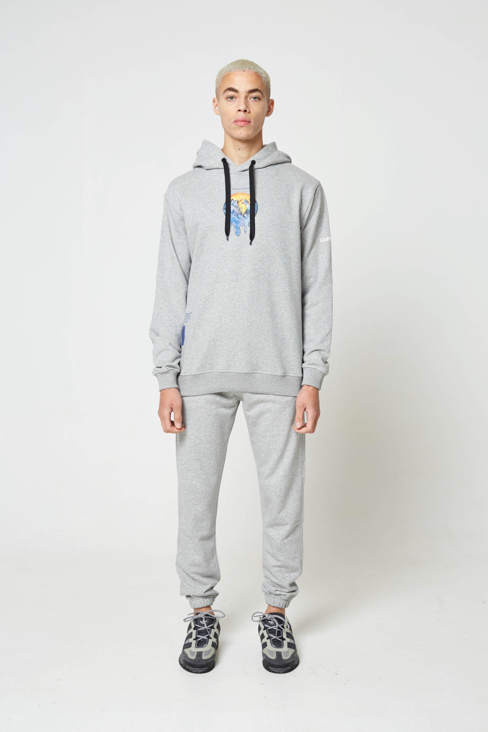 Grey Human Destruction Oversized Hoody