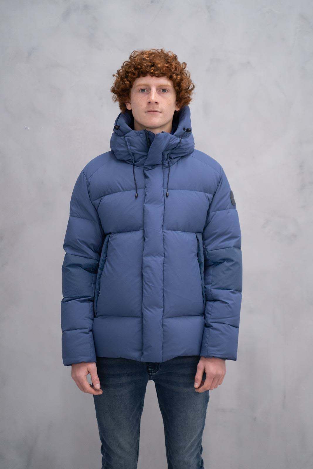 Mens Blue Luxury Down Coat