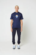 Navy Human Destruction Oversized Tshirt