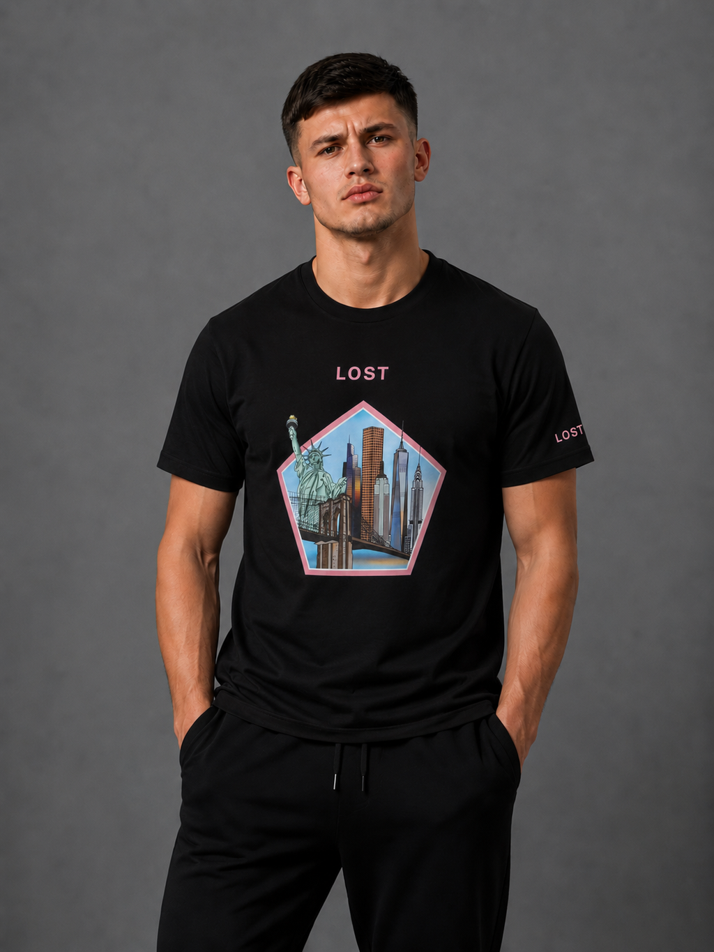 New York Luxury Black Tshirt