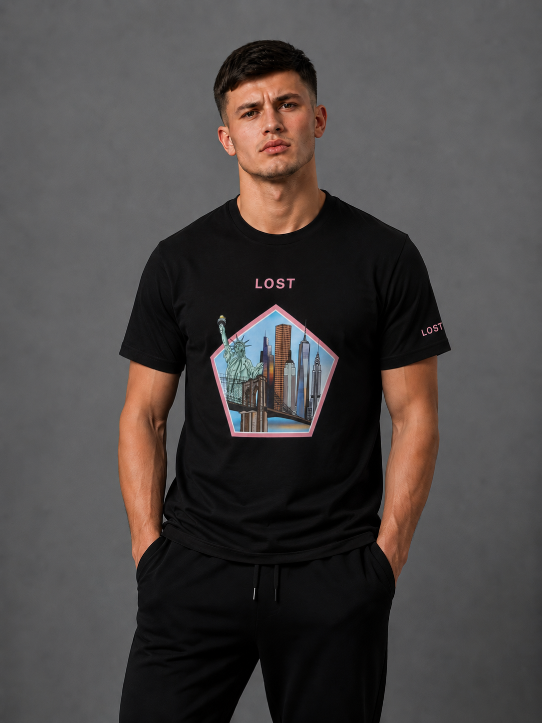 New York Luxury Black Tshirt