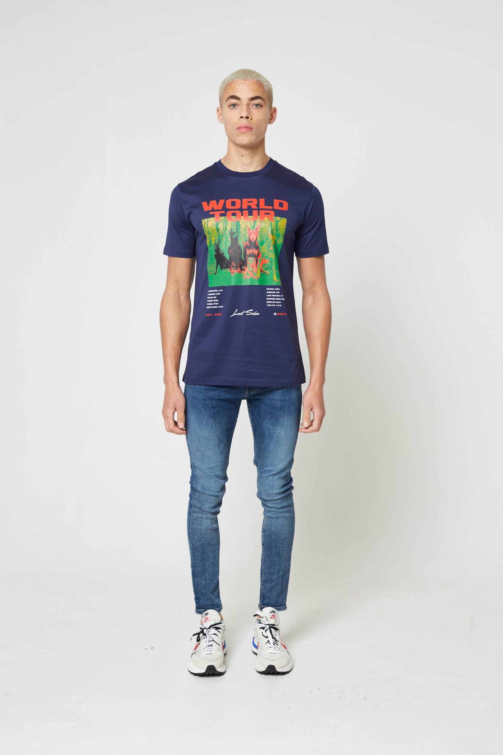 World Tour Doberman Navy TShirt