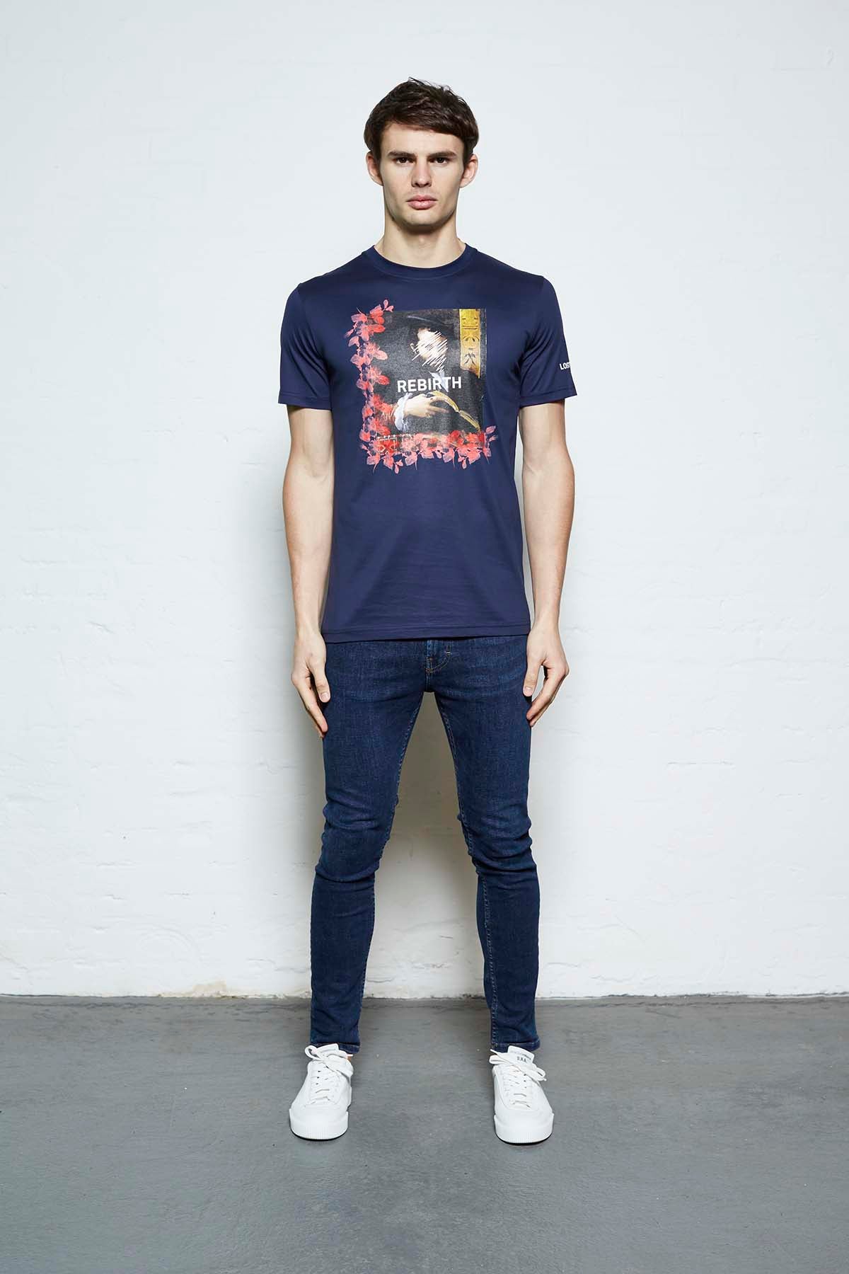 Rebirth Tshirt Navy (Portrait)