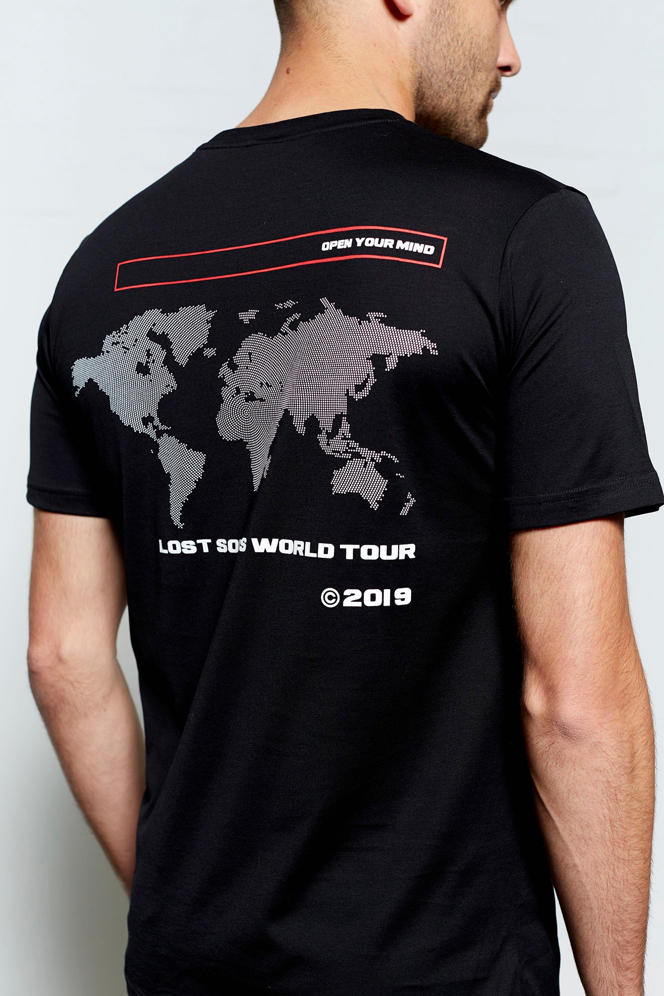 Open Your Mind Back Print Black TShirt (streetwear material)
