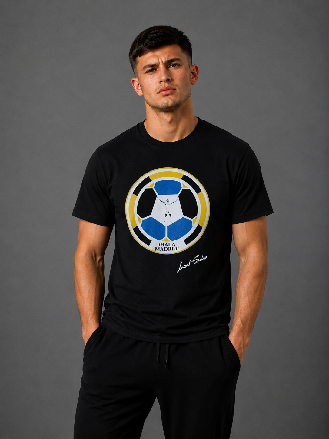 Mens Hala Madrid Tshirt Black (Black Label)