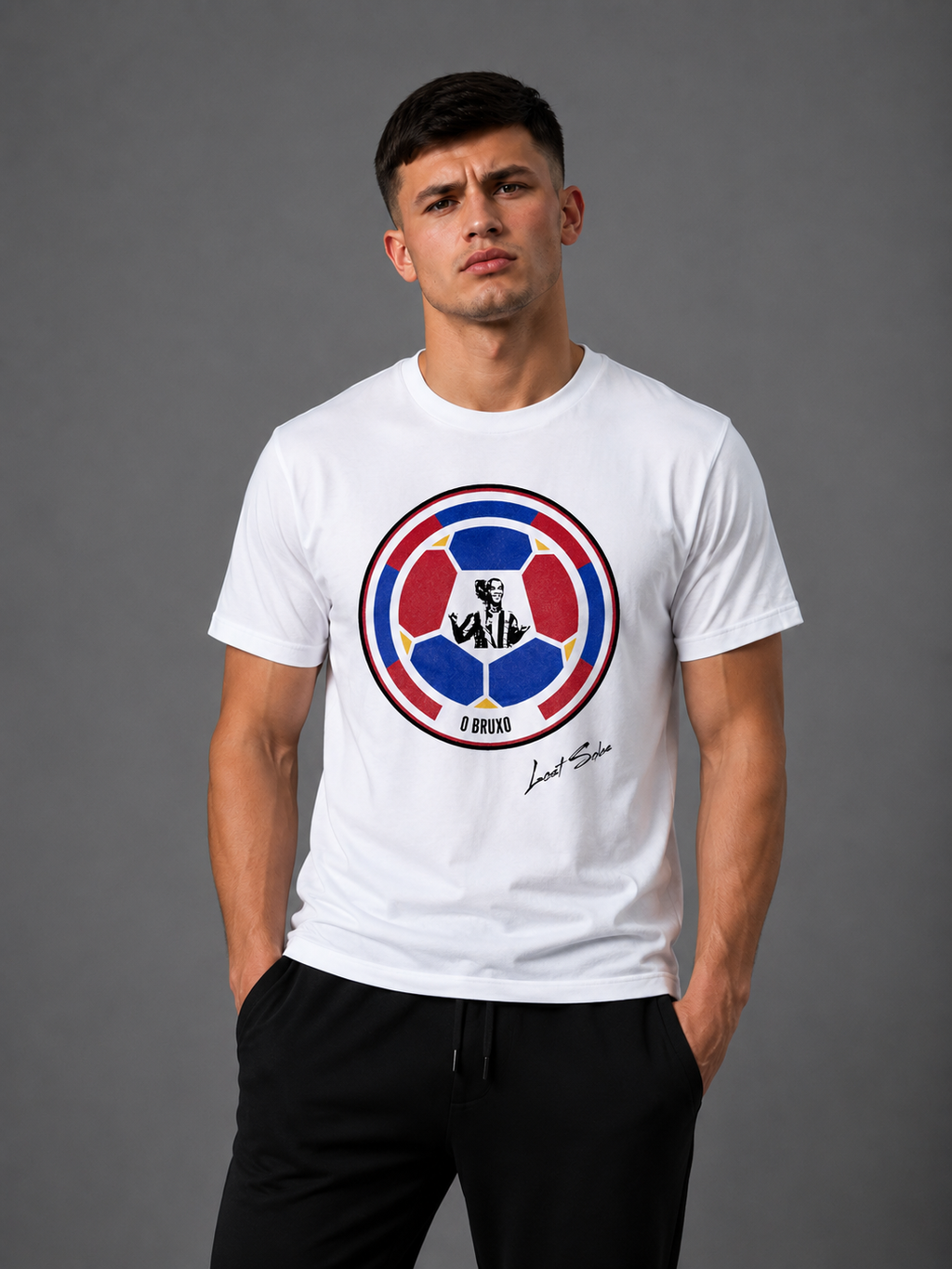 Mens Ronaldinho Tshirt White (Black Label)