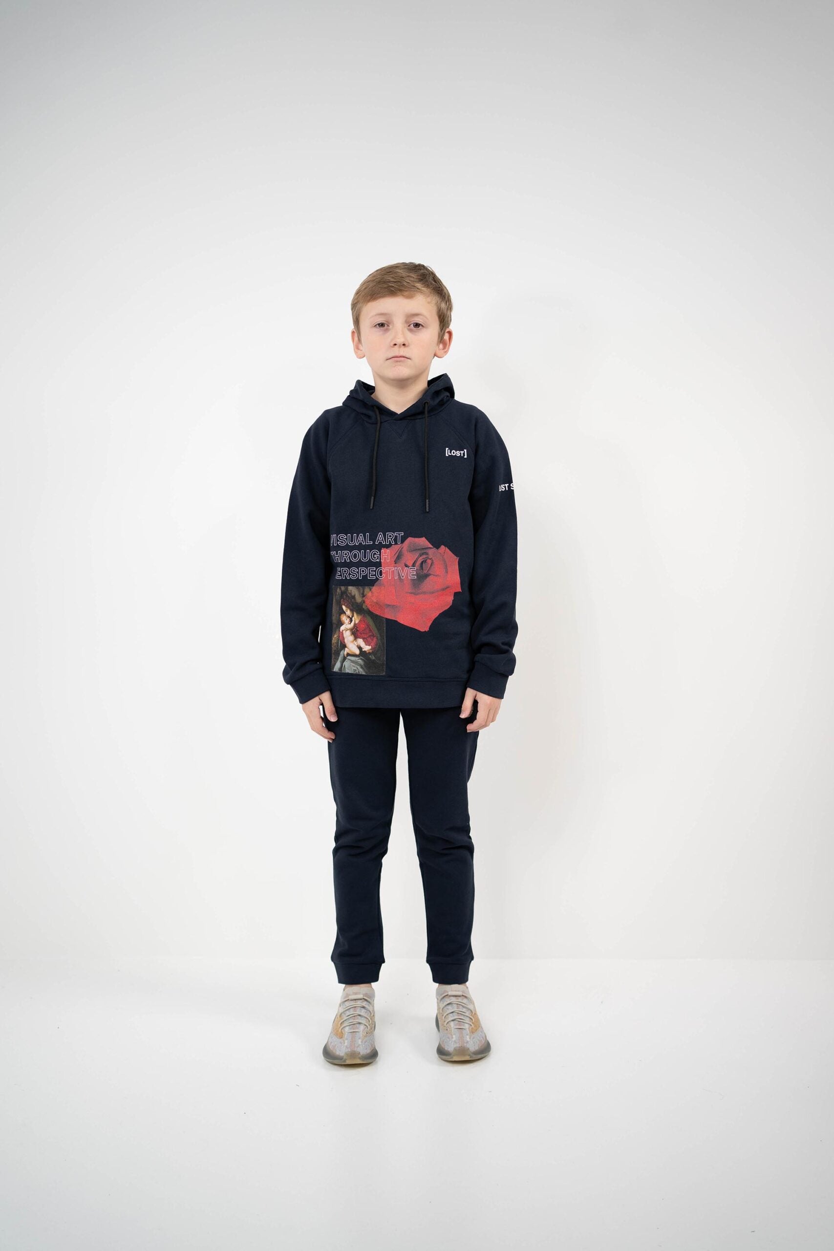 Kids Navy Visual Art Hoodie
