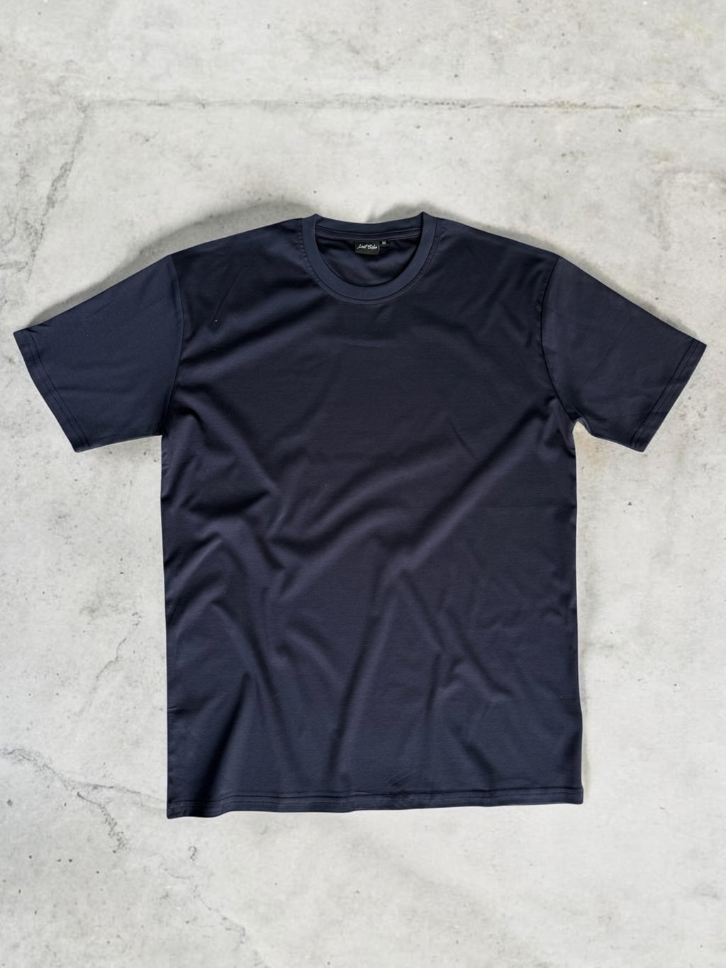 Navy luxury mercerised T shirt