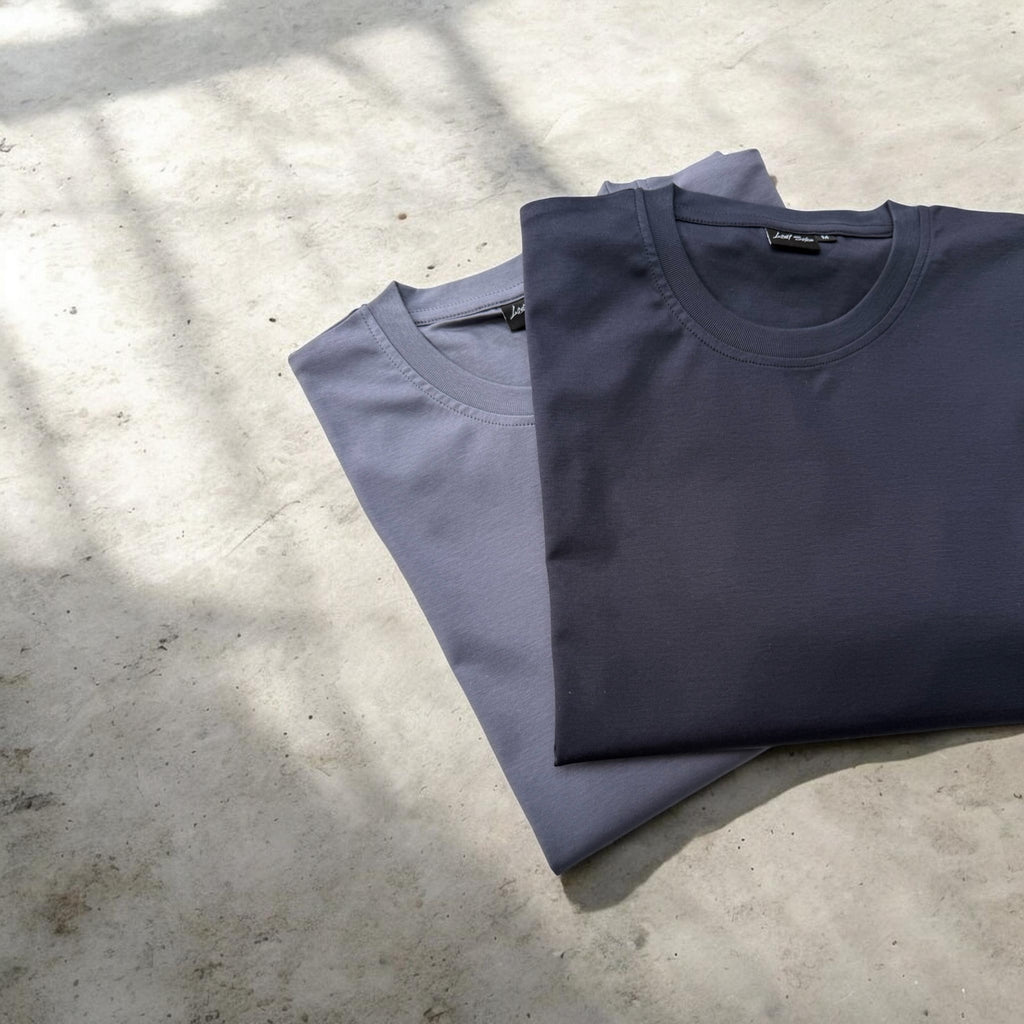 Navy luxury mercerised T shirt