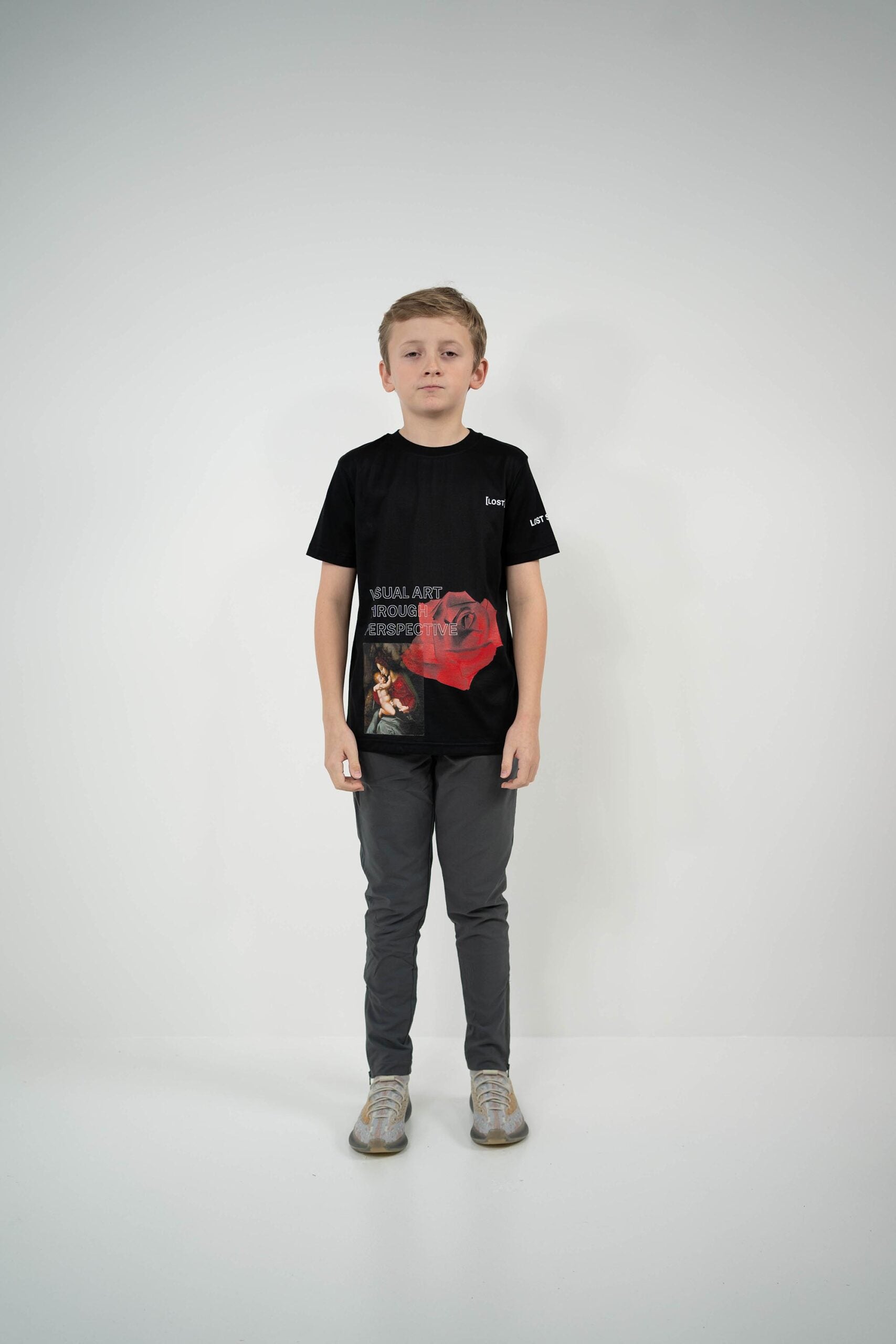 Kids Black Visual Art Tshirt