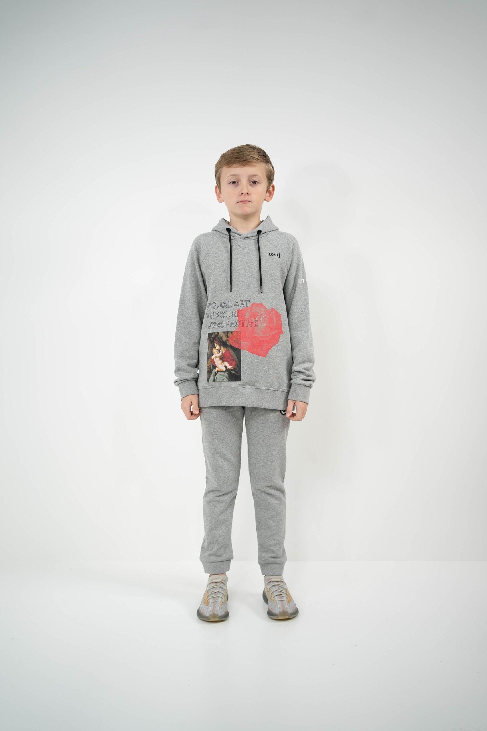 Kids Grey Visual Art Hoodie