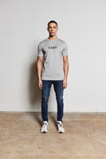 Grey Lost Logo Luxury Tshirt (Blue Design)