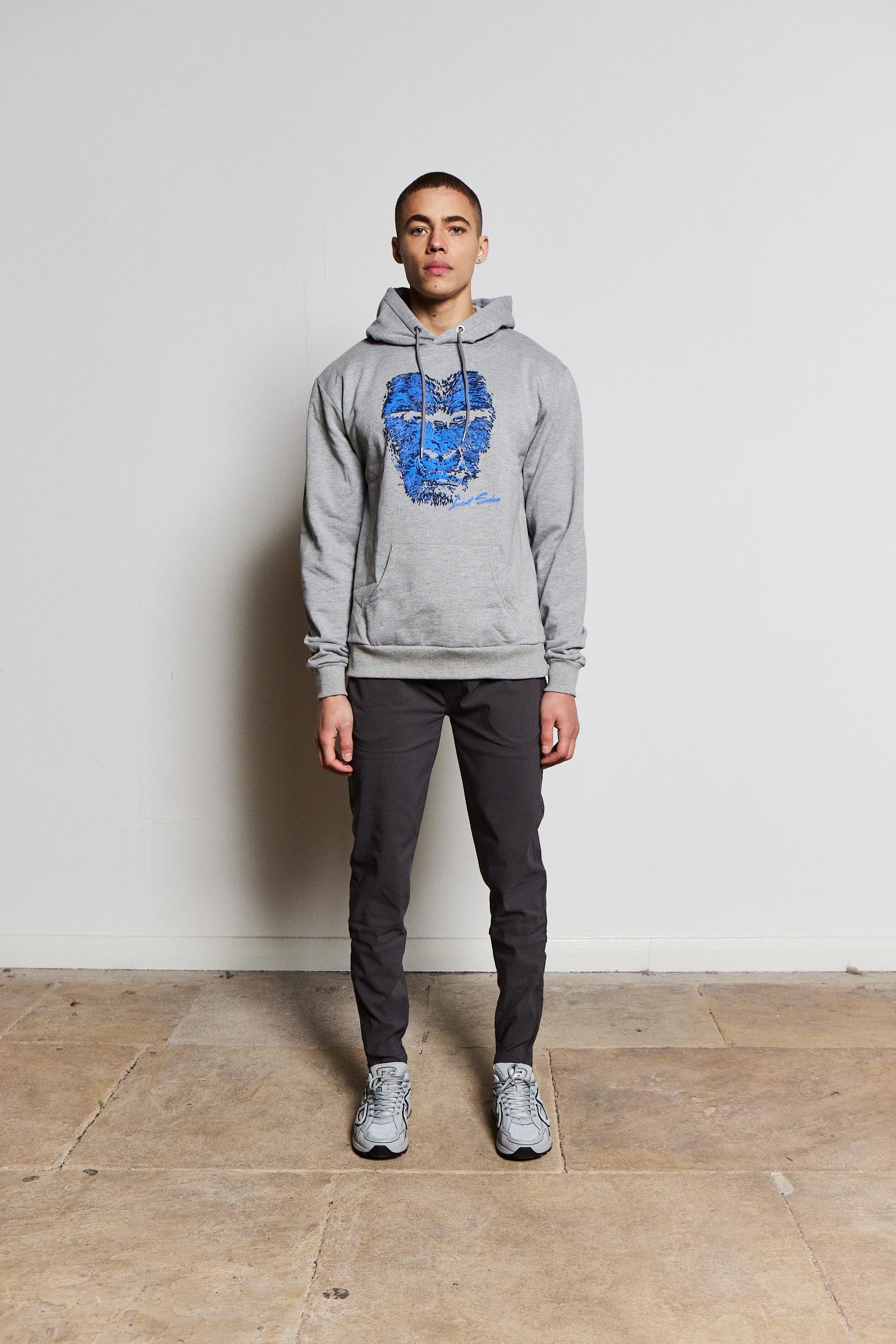 Dazzling Blue Gorilla Grey Hoodie