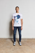 White Rose Luxury Tshirt (Blue Design)