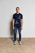 Navy Masterpiece Luxury Tshirt (Blue Design)