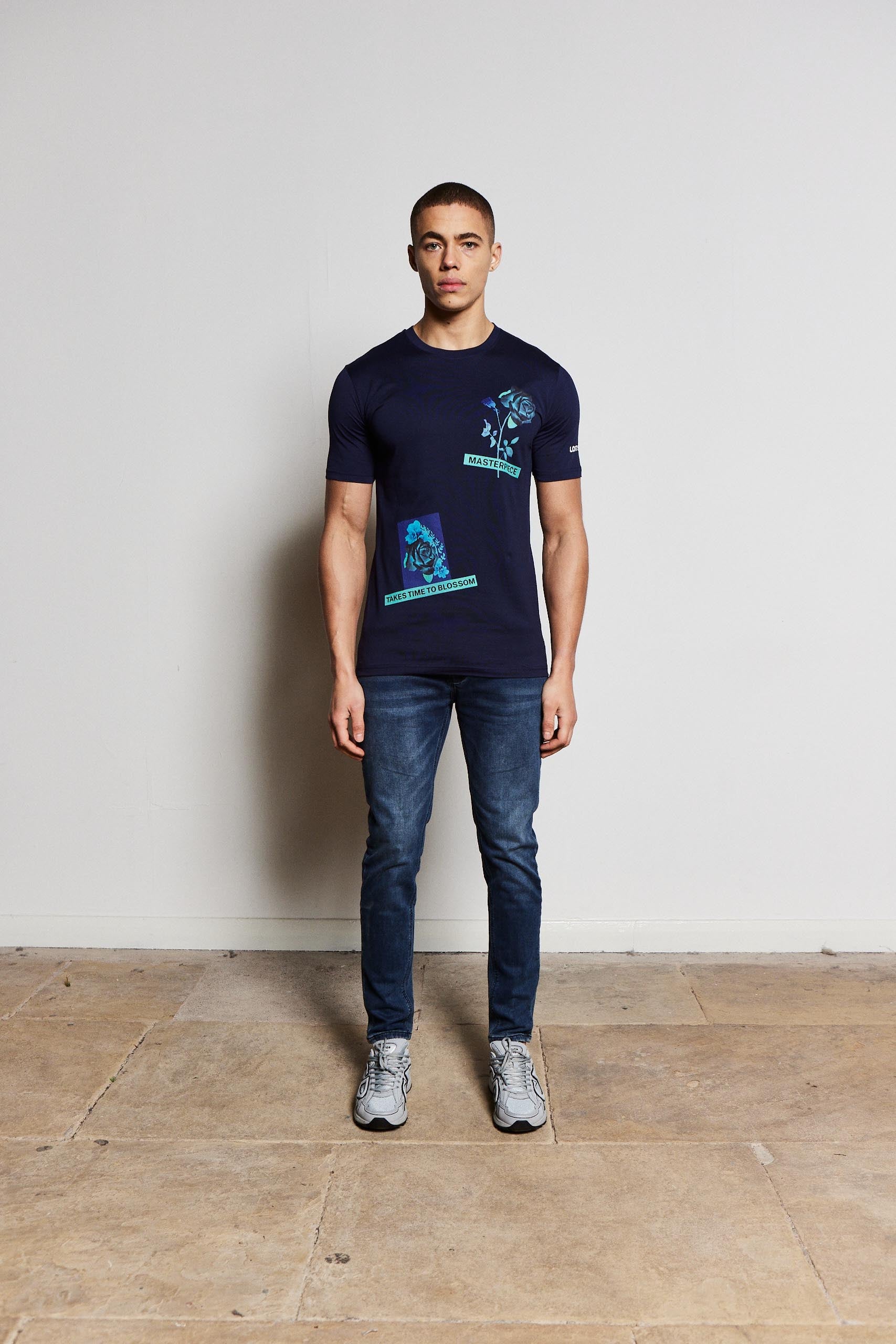 Navy Masterpiece Luxury Tshirt (Blue Design)