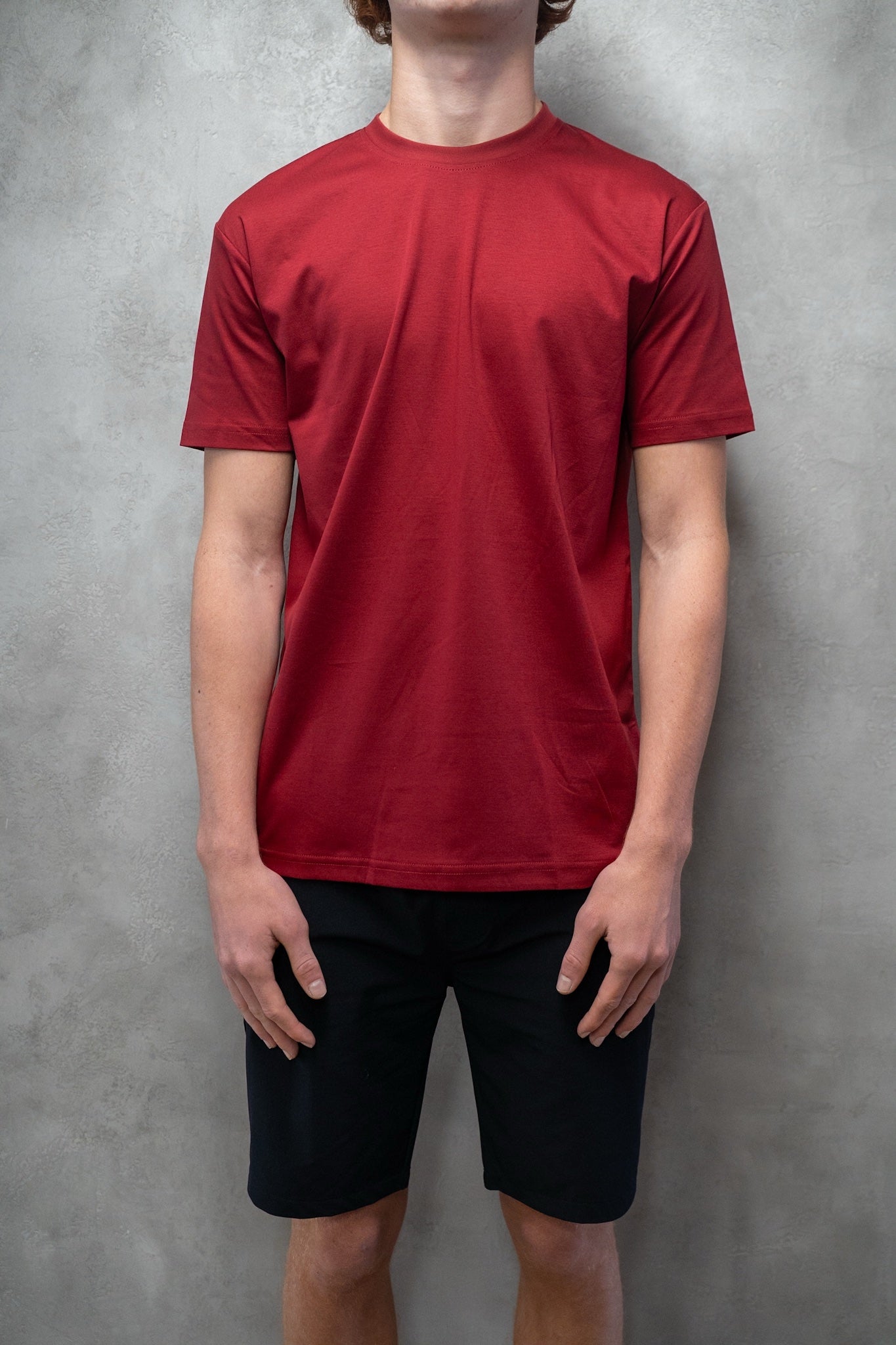 Plain mercerised t-shirt (red)