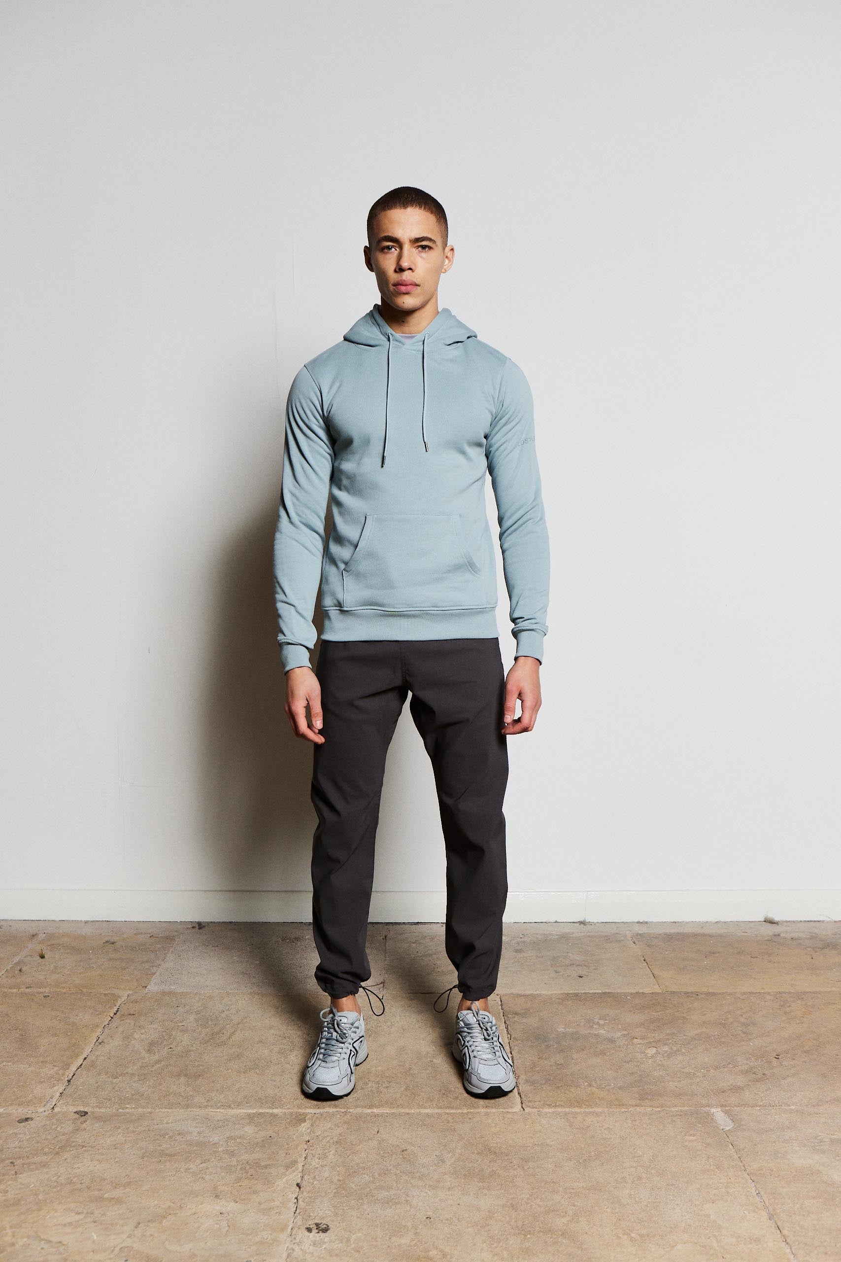 Plain Silver Blue Hoody