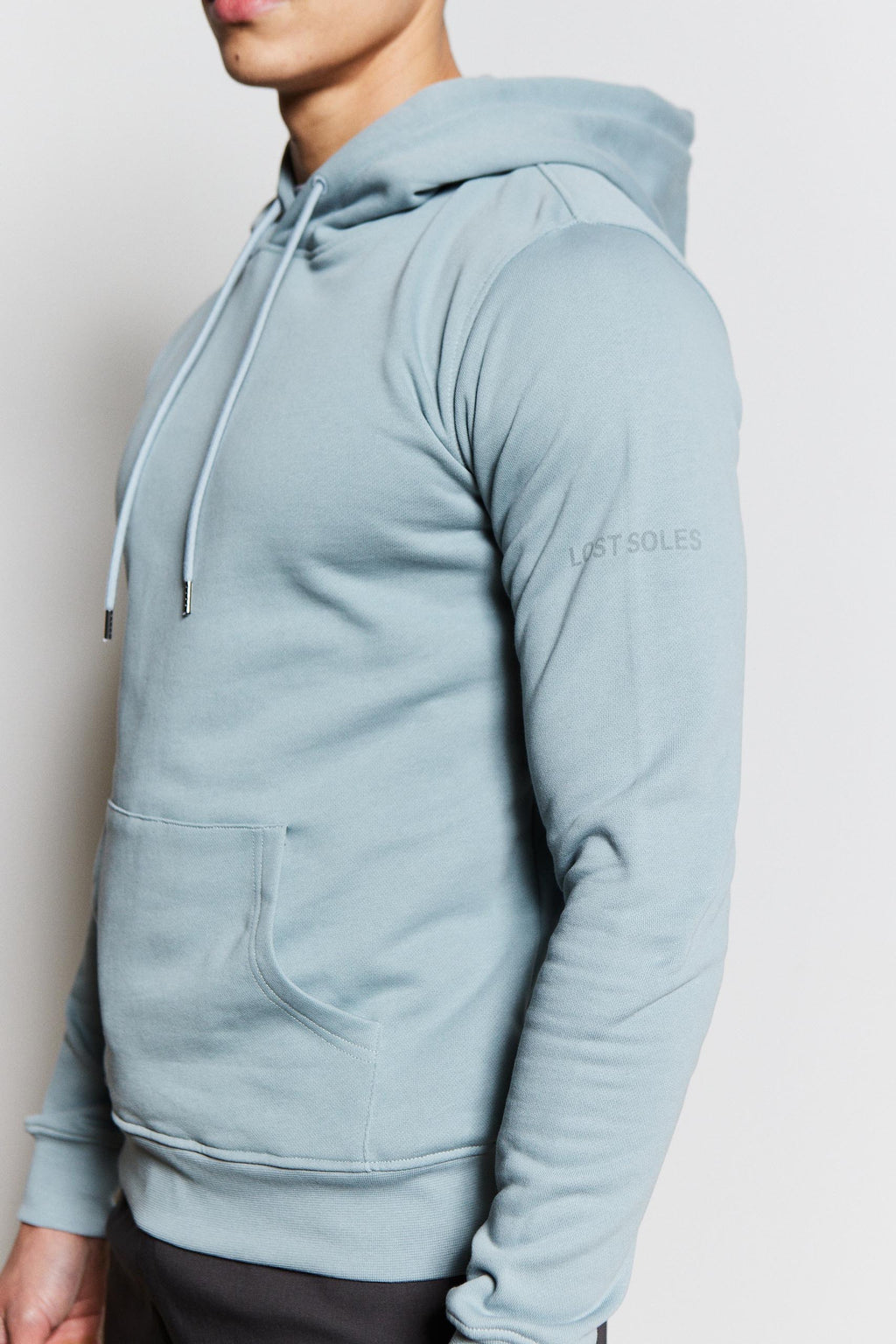 Kids Plain Silver Blue Hoody