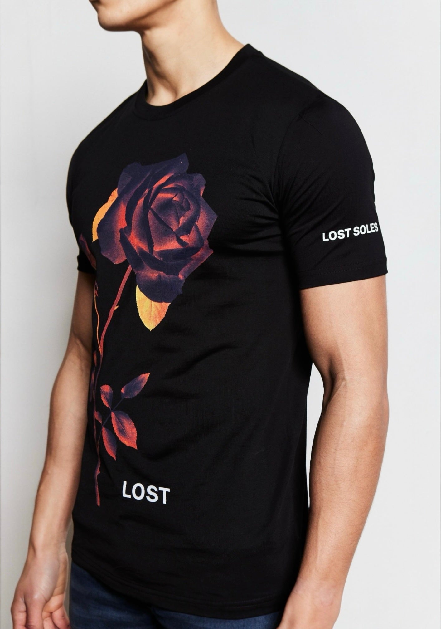 Black Rose Luxury Tshirt (Red Design)