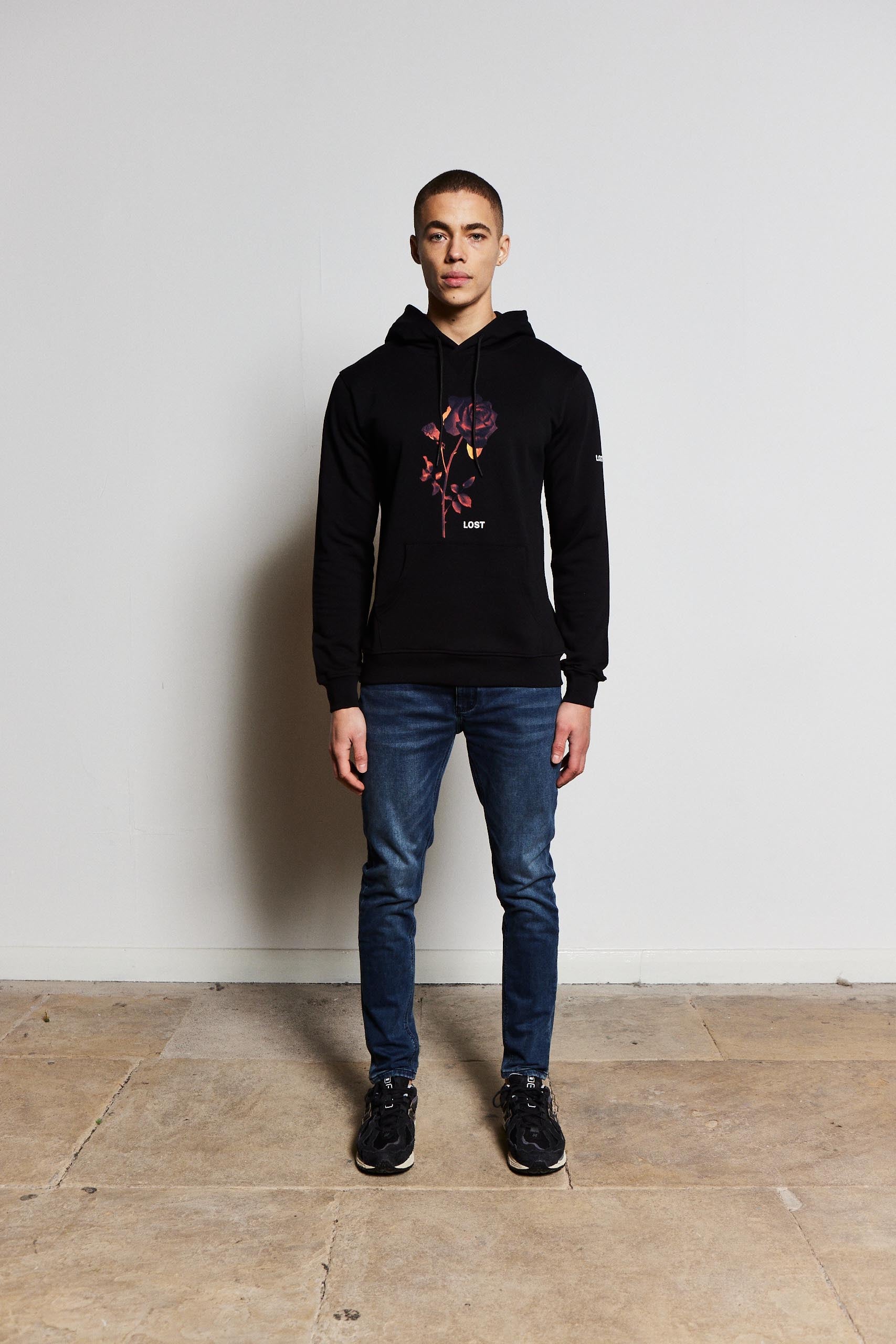 Black Rose Luxury Hoody (Red Design)