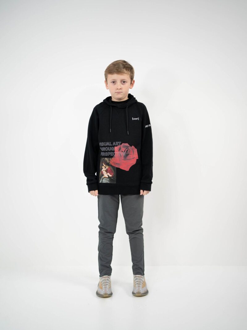 Kids Black Visual Art Hoodie